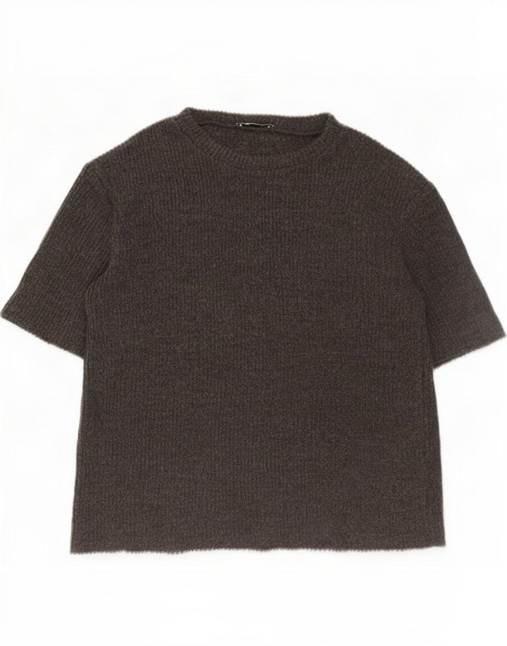 Zara Damen Übergroßes T-Shirt Top UK 10 Small Grau