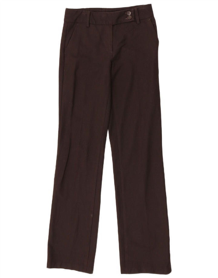 Benetton Gerade Chino-Hose für Damen IT 40 Small W28 L34 Braunes Polyester