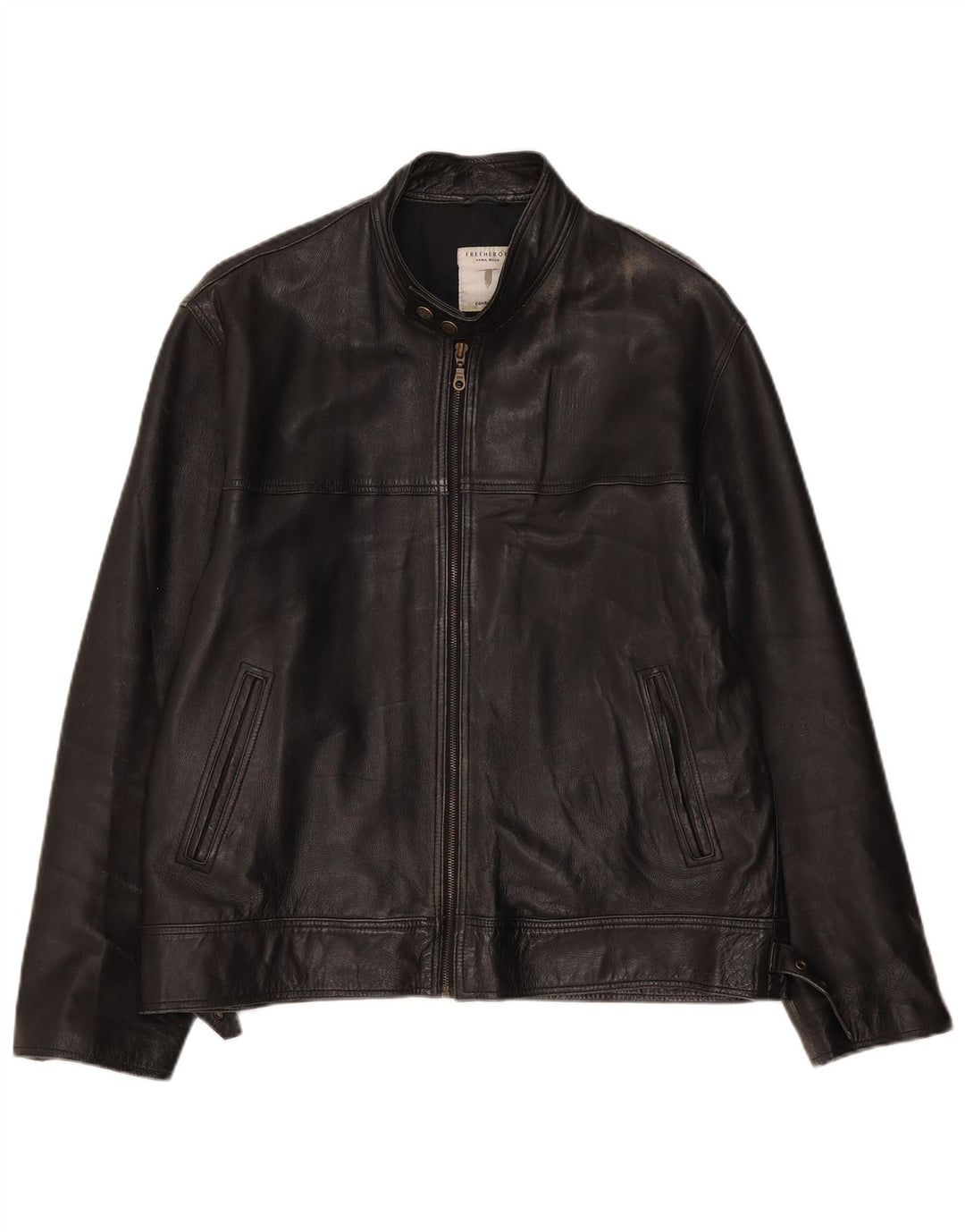 Conbipel Herren Free Heron Lederjacke IT 52 Großes schwarzes Leder