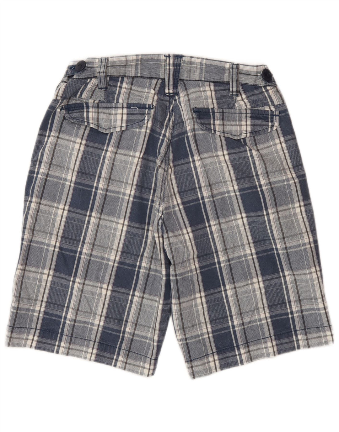 Outsider Herren-Chinoshorts W30 aus mittelblau karierter Baumwolle