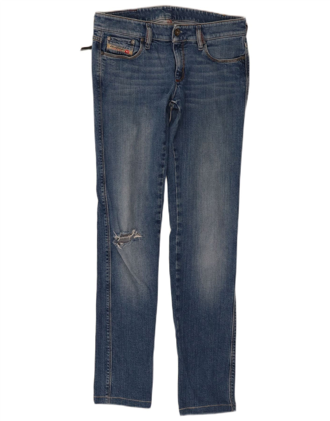 Diesel Damen Distressed Slim Jeans W27 L31 Blaue Baumwolle