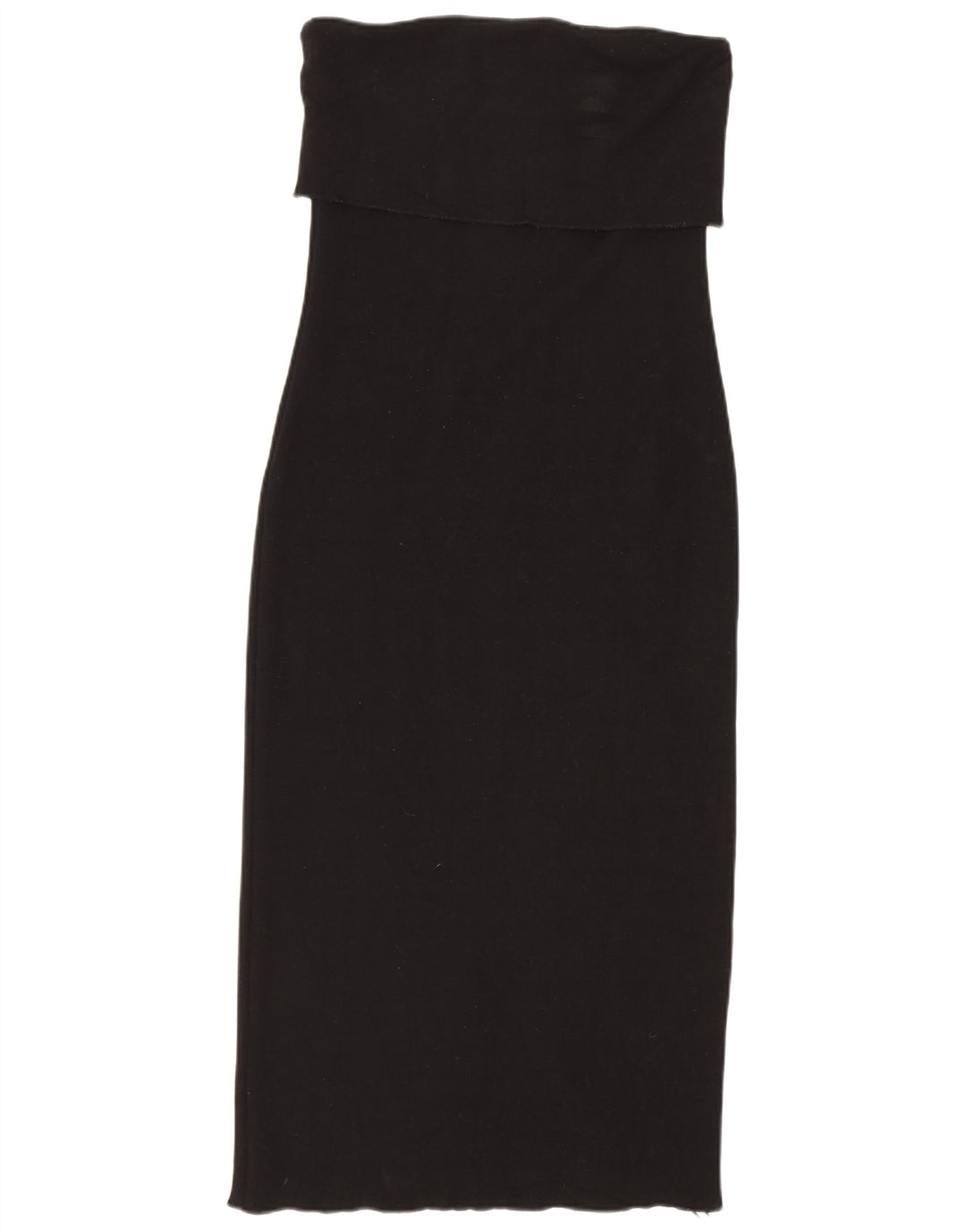 Zara Damen Trägerloses Kleid UK 12 Mittelschwarze Viskose