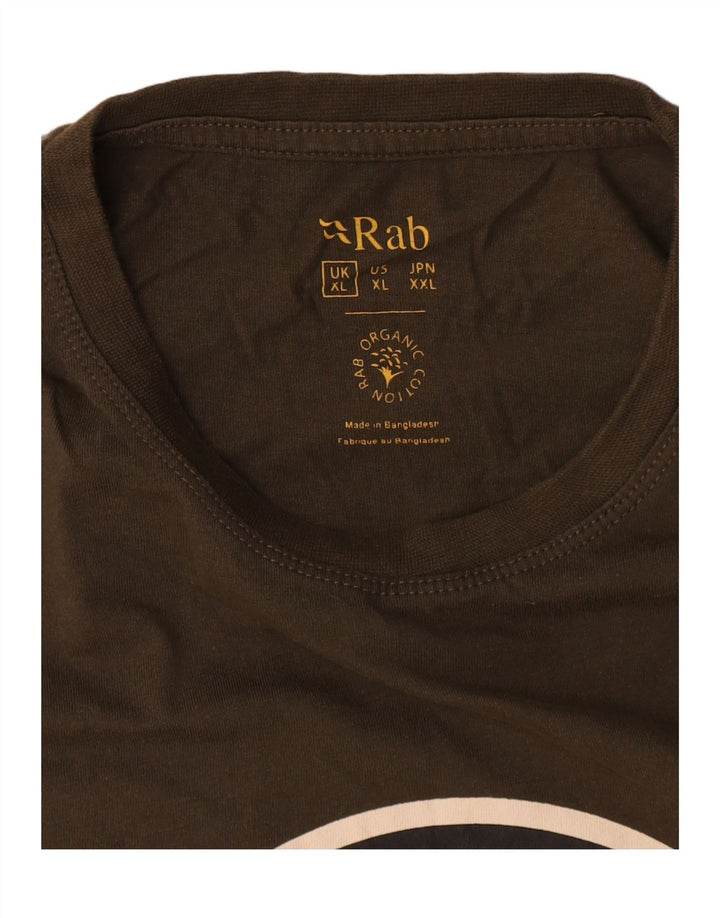 Rab Herren Grafik T-Shirt Top XL Khaki Baumwolle