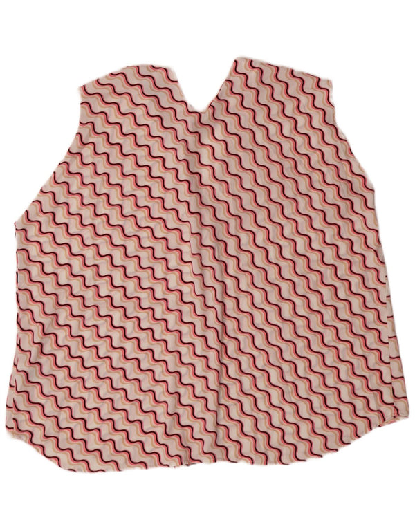 MARKS & SPENCER Damen ärmelloses Blusenoberteil UK 24 4XL Pink Chevron