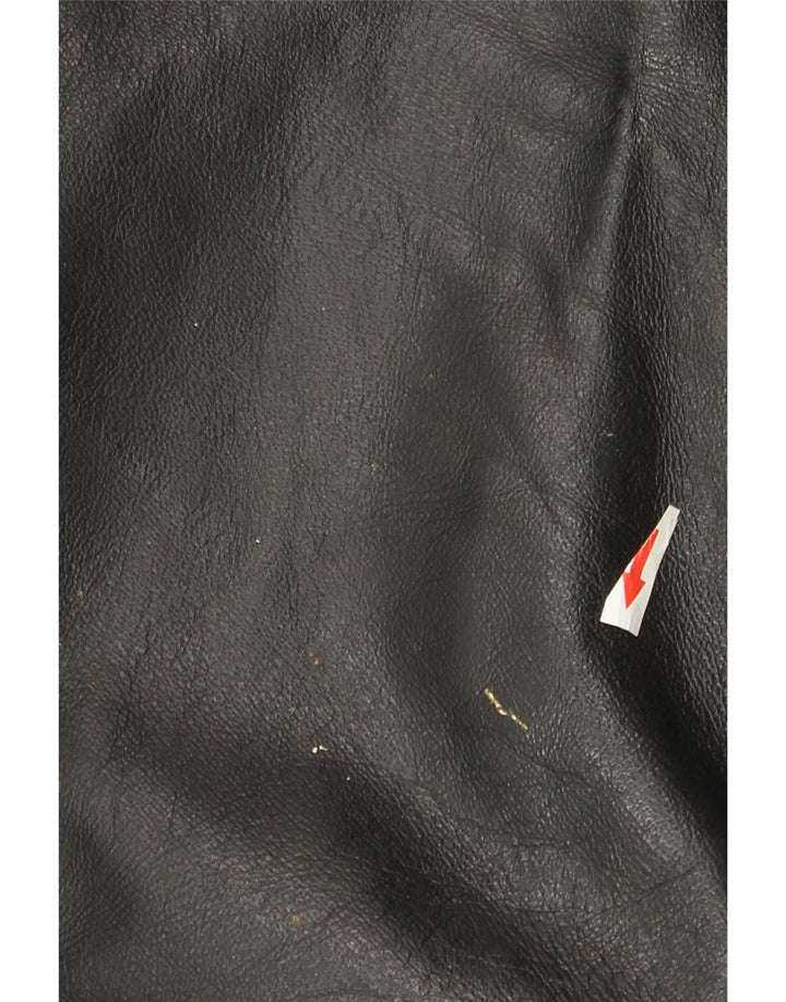 Vintage Herren Lederhose W36 L31 Schwarzes Leder