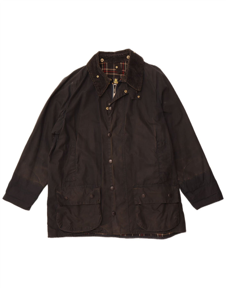 Barbour Herren Beaufort gewachste Baumwolljacke UK 44 Große schwarze Baumwolle