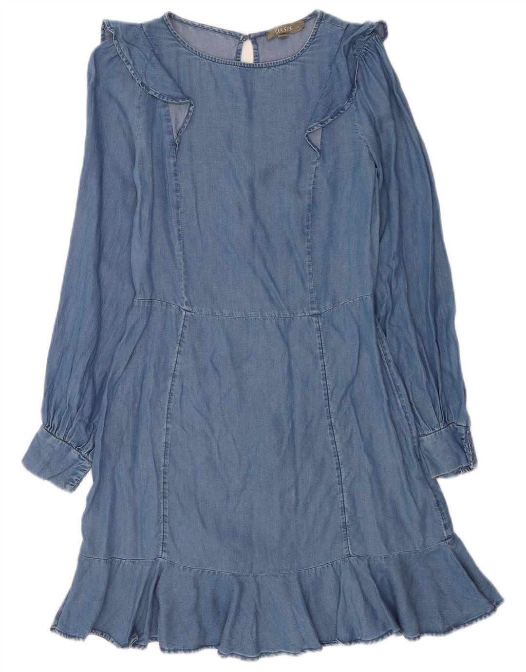 Oasis Damen Jeanskleid UK 8 Small Blau Lyocell