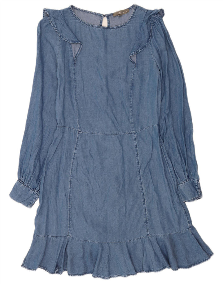 Oasis Damen Jeanskleid UK 8 Small Blau Lyocell