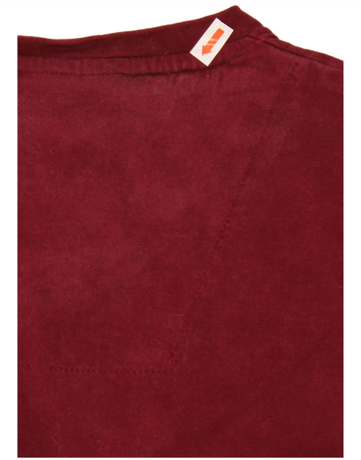 PIERRE CARDIN Damen T-Shirt Top UK 14 Medium Maroon Baumwolle