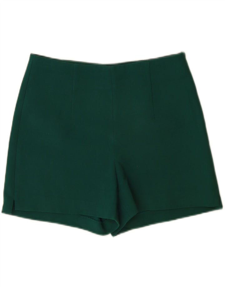 Zara Damen-Shorts mit hoher Taille, mittelgroß, W28, grünes Polyester