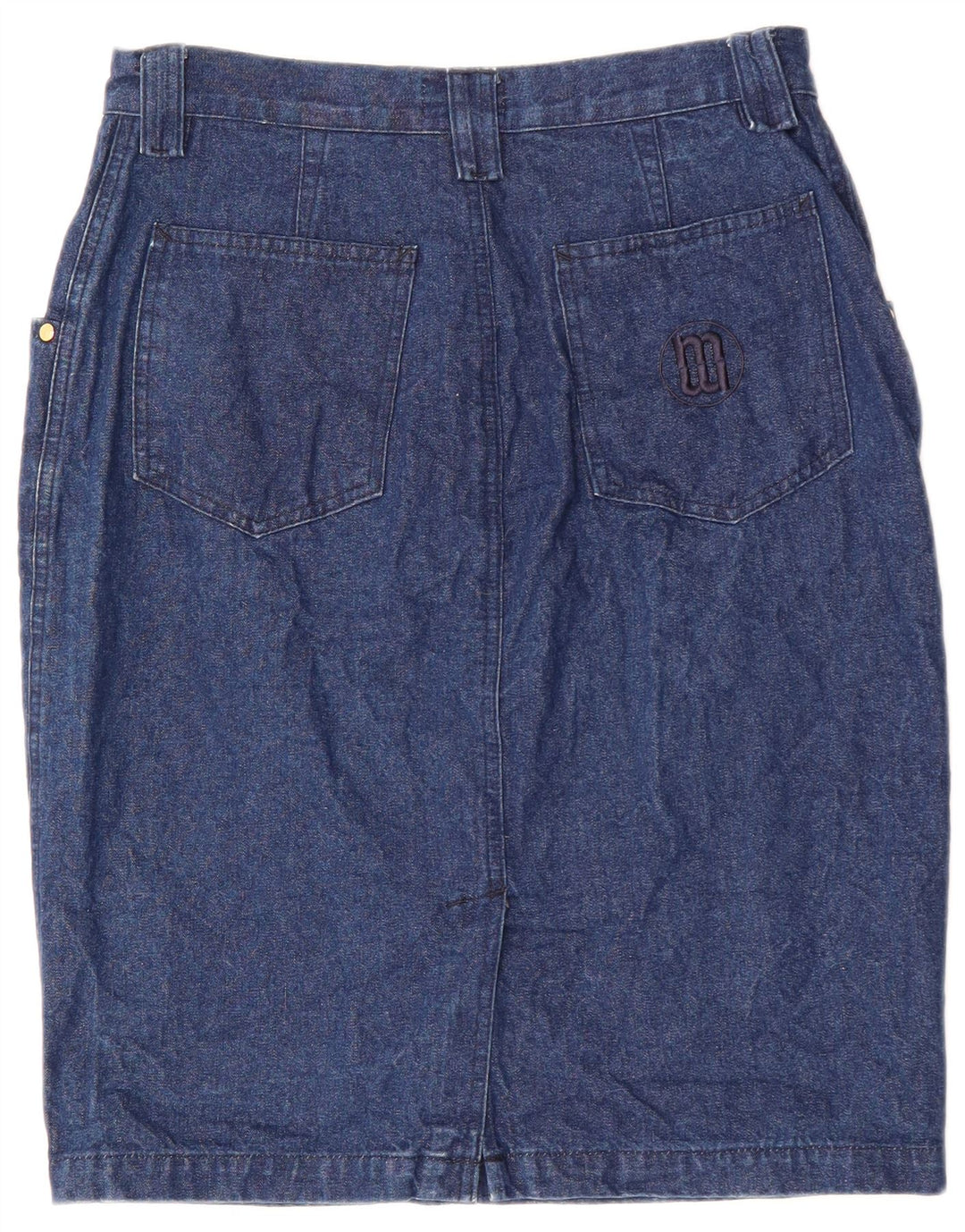 VINTAGE Damen Jeansrock W32 Große marineblaue Baumwolle