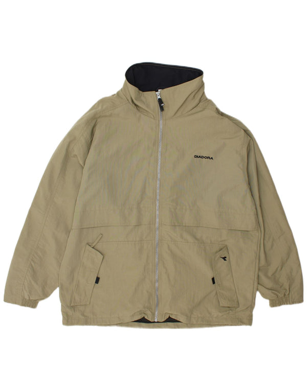 Diadora Mens Hooded Rain Jacket UK 38 Medium Khaki Polyamide