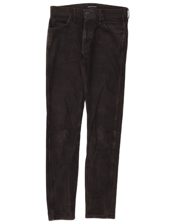 Levi's Damen Line 8 Slim Jeans W30 L34 Schwarze Baumwolle