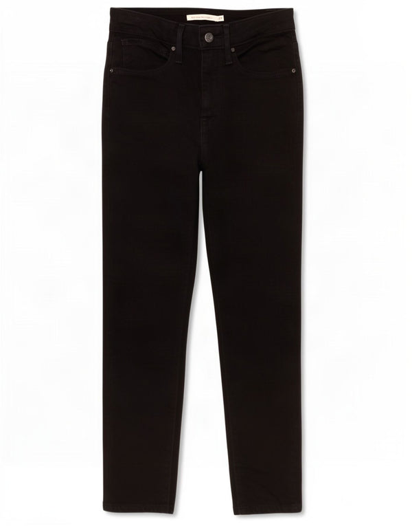 Levi's Damen 721 High Rise Skinny Cropped Jeans W27 L24 Schwarze Baumwolle