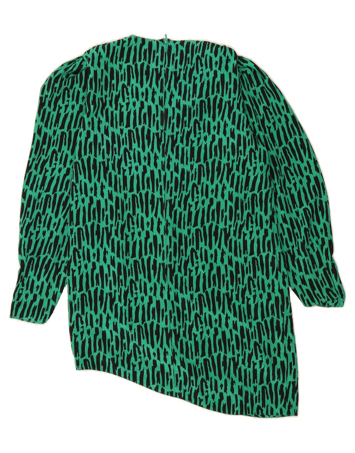 FINK MODELL Womens Abstract Pattern Asymmetrical Dress UK 12 Medium  Green Vintage Fink Modell and Second-Hand Fink Modell from Messina Hembry 