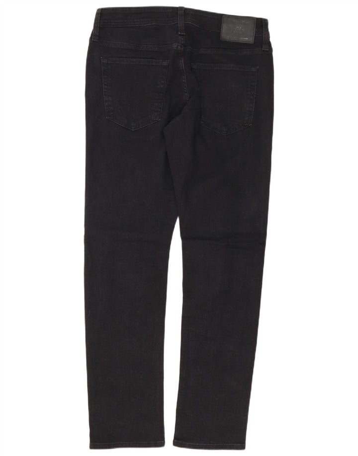 Jack & Jones Herren Straight Jeans W32 L32 Schwarze Baumwolle