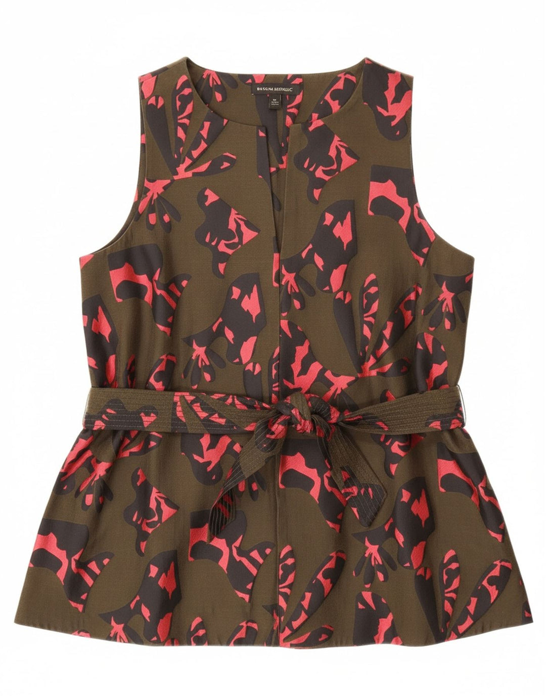 BANANA REPUBLIC Damen-Blusenoberteil mit abstraktem Muster, UK-Gr. 14, mittleres Khaki