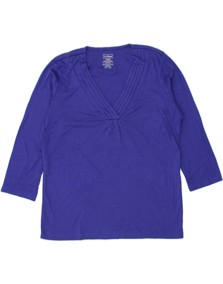 L.L.BEAN Womens Top 3/4 Sleeve UK 10 Small Blue Cotton | Vintage L.L.Bean | Thrift | Second-Hand L.L.Bean | Used Clothing | Messina Hembry 
