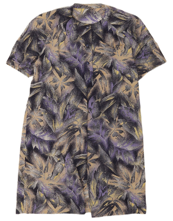 Vintage Damen Etuikleid UK 14 Medium Lila Blumen