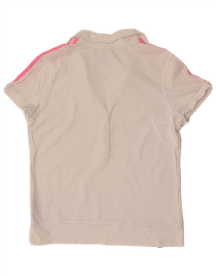Adidas Damen Graphic Poloshirt UK 14 Mittelweiße Baumwolle