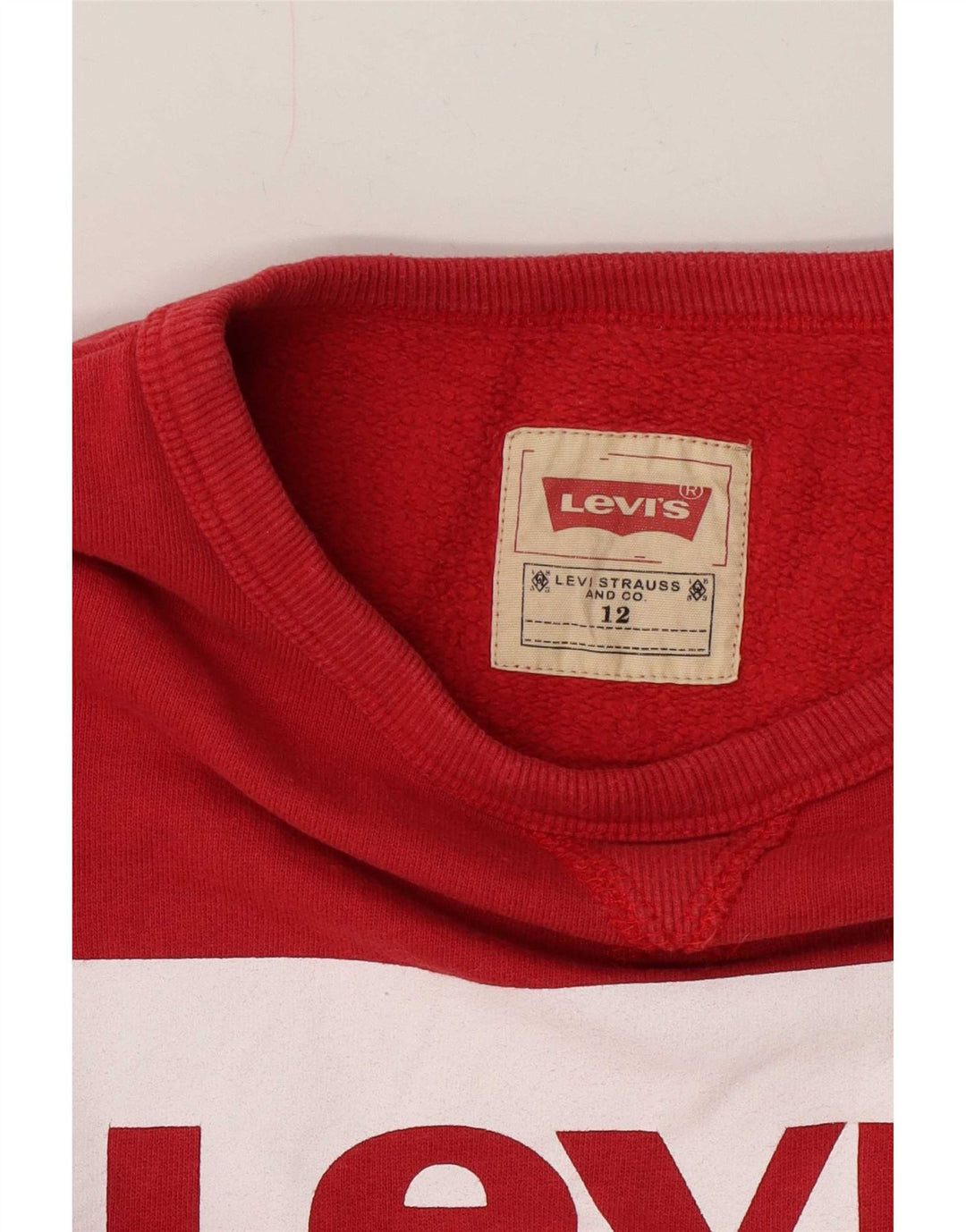 Levi's Jungen-Pullover mit grafischem Kapuzenpullover, 11–12 Jahre, Rot