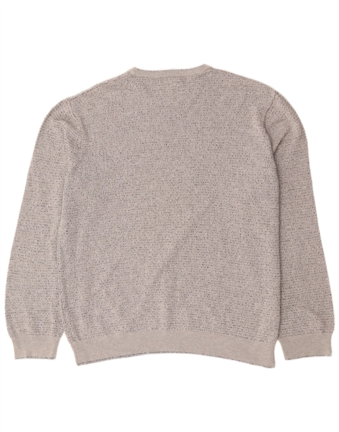Marks & Spencer Herren-Pullover mit Rundhalsausschnitt, XL, grau gefleckte Baumwolle