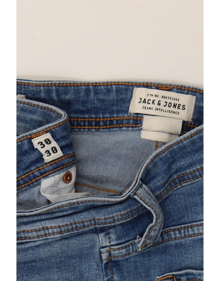 JACK & JONES Mens GLENN Distressed Slim Jeans W30 L30 Blue Cotton Vintage Jack & Jones and Second-Hand Jack & Jones from Messina Hembry 