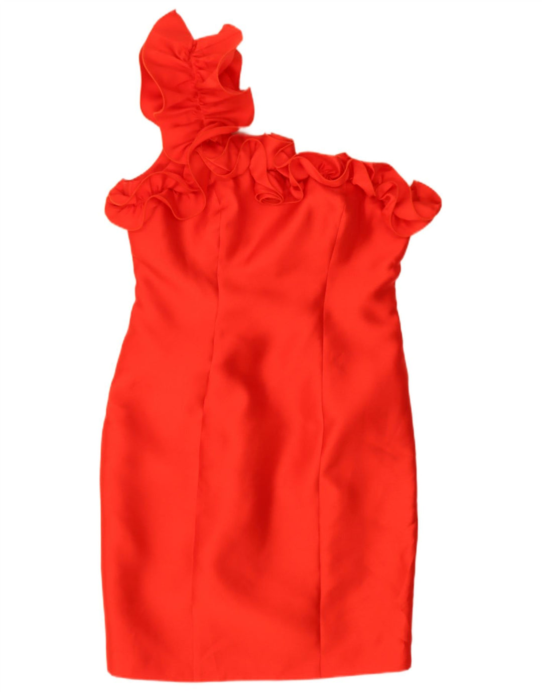 VINTAGE Womens Off Shoulder Bodycon Dress UK 12 Medium Red Polyester