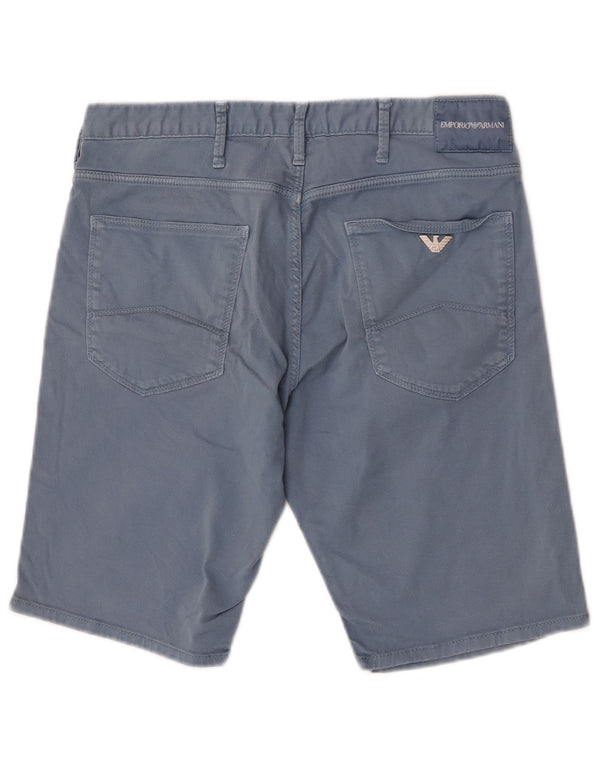 Emporio Armani Herren Chinoshorts EU 46 Small W30 Blaue Baumwolle