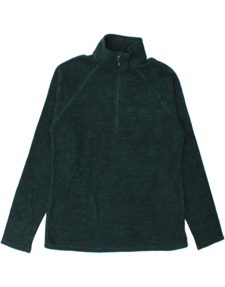 EDDIE BAUER Womens Zip Neck Fleece Jumper UK 10 Small Green Polyester Vintage Eddie Bauer and Second-Hand Eddie Bauer from Messina Hembry 