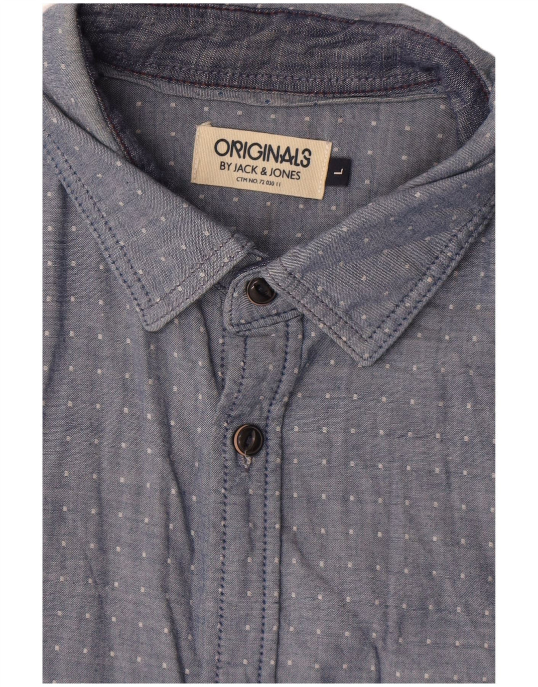 Jack & Jones Herren-Hemd, groß, blau gepunktet, Baumwolle