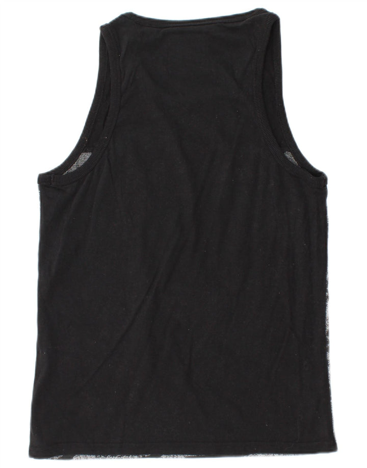 SUPERDRY Herren-Unterhemd mit grafischem Motiv, groß, schwarze Farbblock-Baumwolle