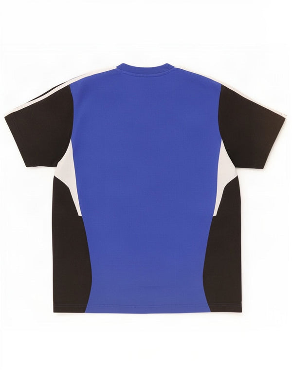 Adidas Mens T-Shirt Top UK 44/46 Large Blue Colourblock