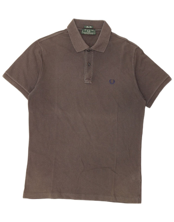 Fred Perry Herren-Poloshirt mit schmaler Passform, große graue Baumwolle
