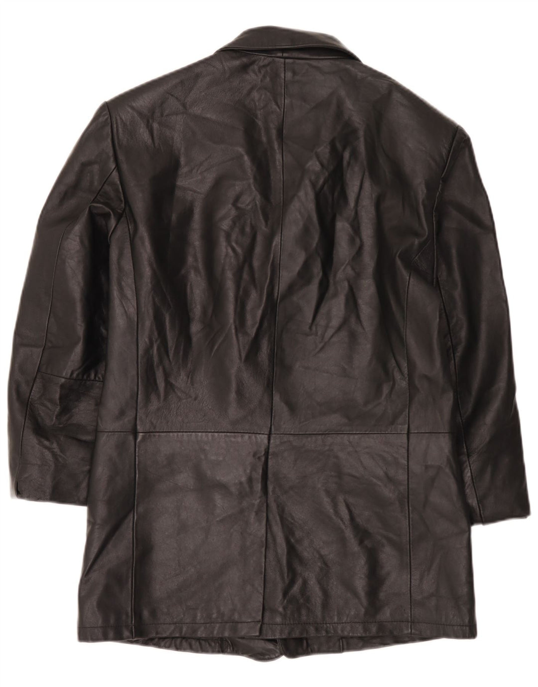 Vintage Herren 3 Knopf Leder Blazer Jacke IT 52 XL Schwarzes Leder