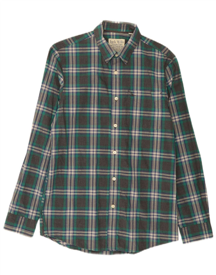 Jack Wills Herrenhemd, klein, grau kariert, Baumwolle