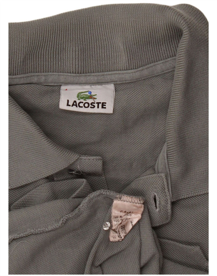 Lacoste Herren-Poloshirt, Größe 4, mittelgraue Baumwolle
