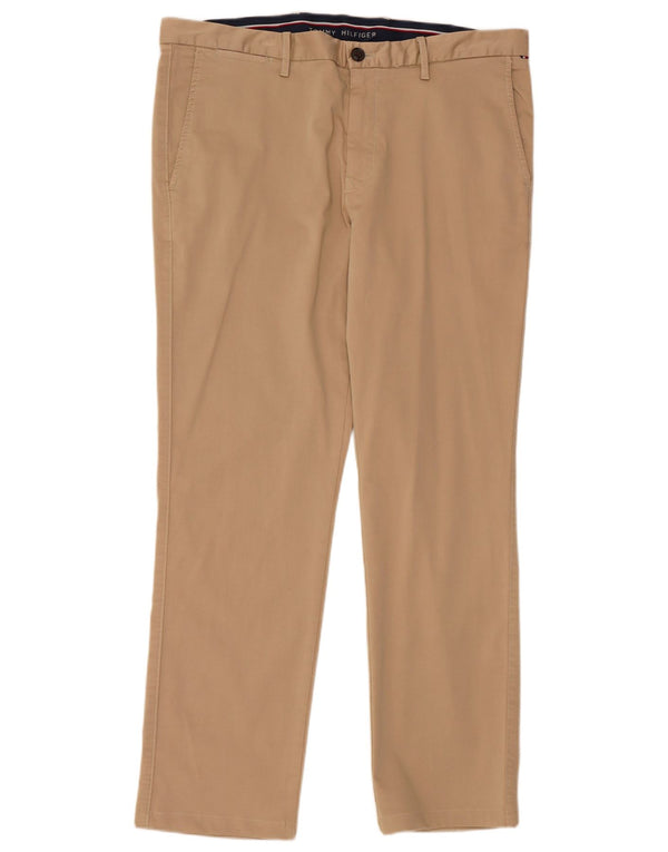 TOMMY HILFIGER Herren gerade Chinohose W36 L32 Beige Baumwolle