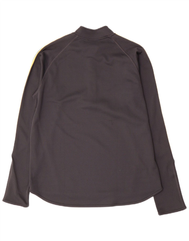 Adidas Herren Climalite Zip Neck Pullover Trainingsanzug Top Mittelgraues Polyester