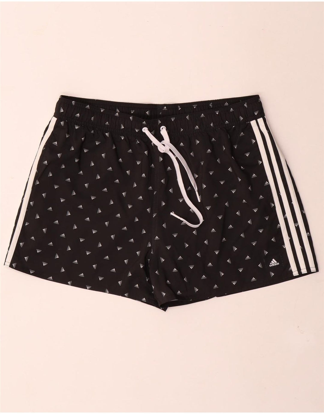 Adidas Herren Badeshorts mit Grafik, groß, schwarz geflecktes Polyester