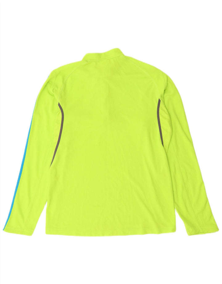 ADIDAS Herren-Pullover-Trainingsanzugoberteil mit Reißverschluss und Halsausschnitt, mittelgrünes Polyester