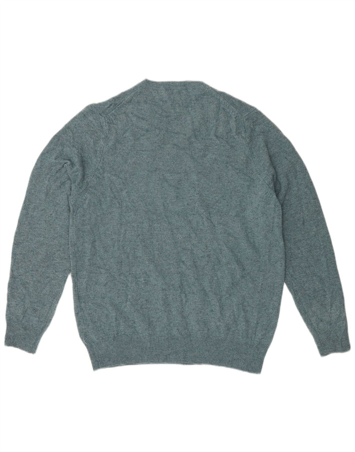 Marks & Spencer Herren-Pullover mit V-Ausschnitt, groß, grün gefleckte Wolle