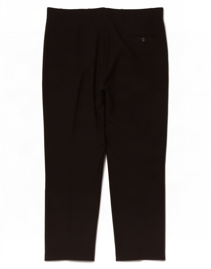 Gerade Herren-Anzughose von Marks & Spencer, W38, L29, schwarzes Polyester