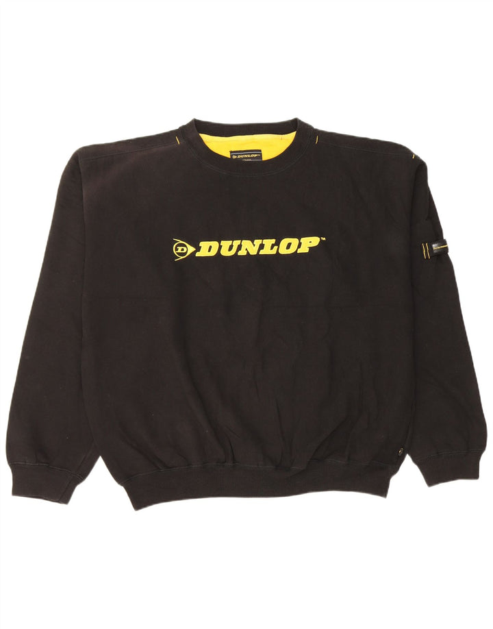 Dunlop Herren Grafik-Sweatshirt-Pullover XL aus schwarzer Baumwolle
