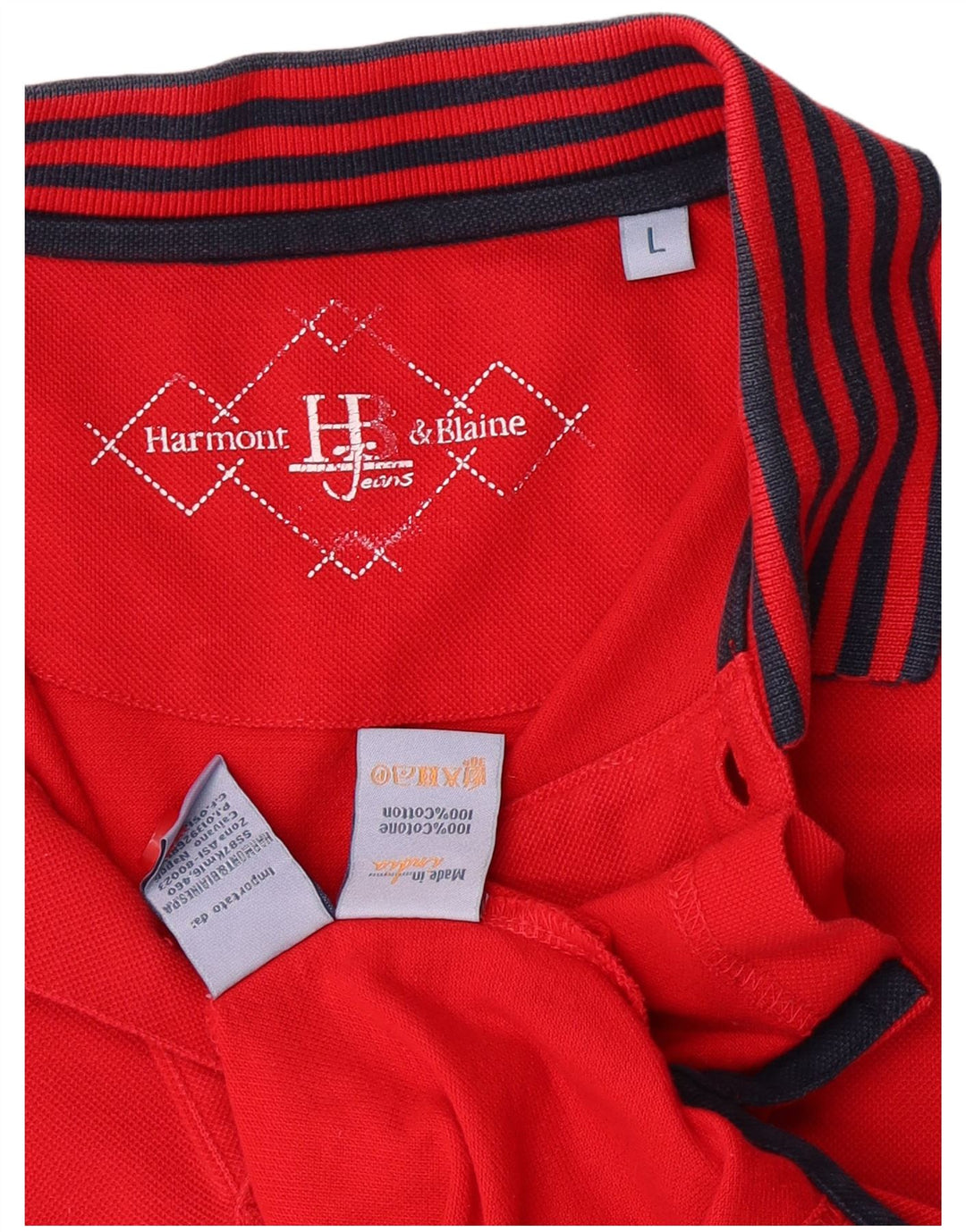 Harmont & Blaine Herren-Poloshirt, große rote Baumwolle
