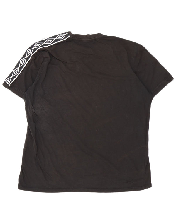 Umbro Herren Grafik T-Shirt Top 2XL Schwarz Geometrisch Baumwolle