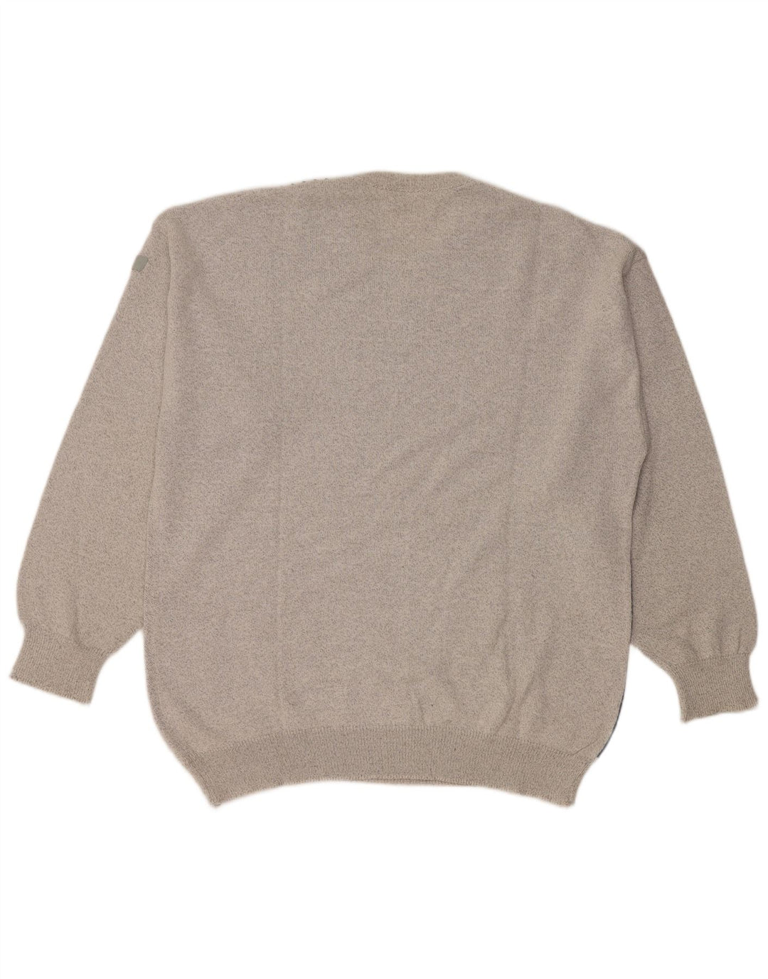 Vintage Herren-Pullover mit Rundhalsausschnitt, groß, grau, Farbblock