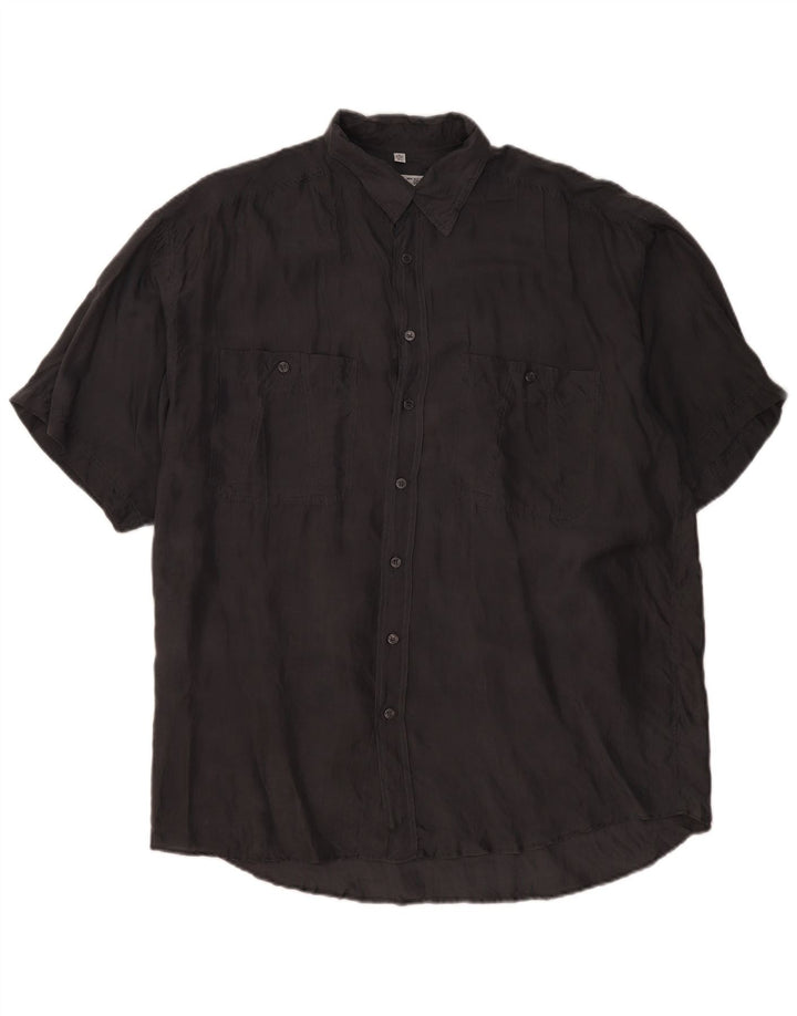 C&A Herren-Kurzarmhemd, Größe 16 1/2 41/42, große graue Seide