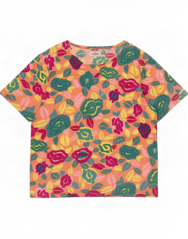Laura Biagiotti Damen T-Shirt Top UK 16 Large Mehrfarbig geblümt