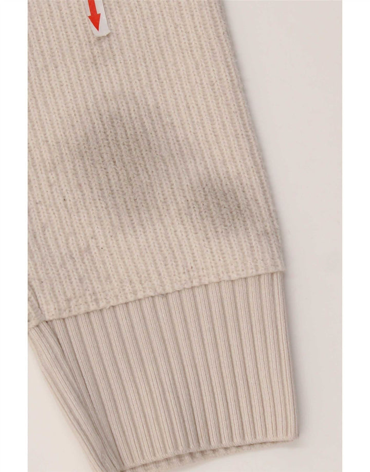 Zara Damen-Pullover mit Rundhalsausschnitt, Gr. 14, Medium, gebrochenes Weiß, Polyester